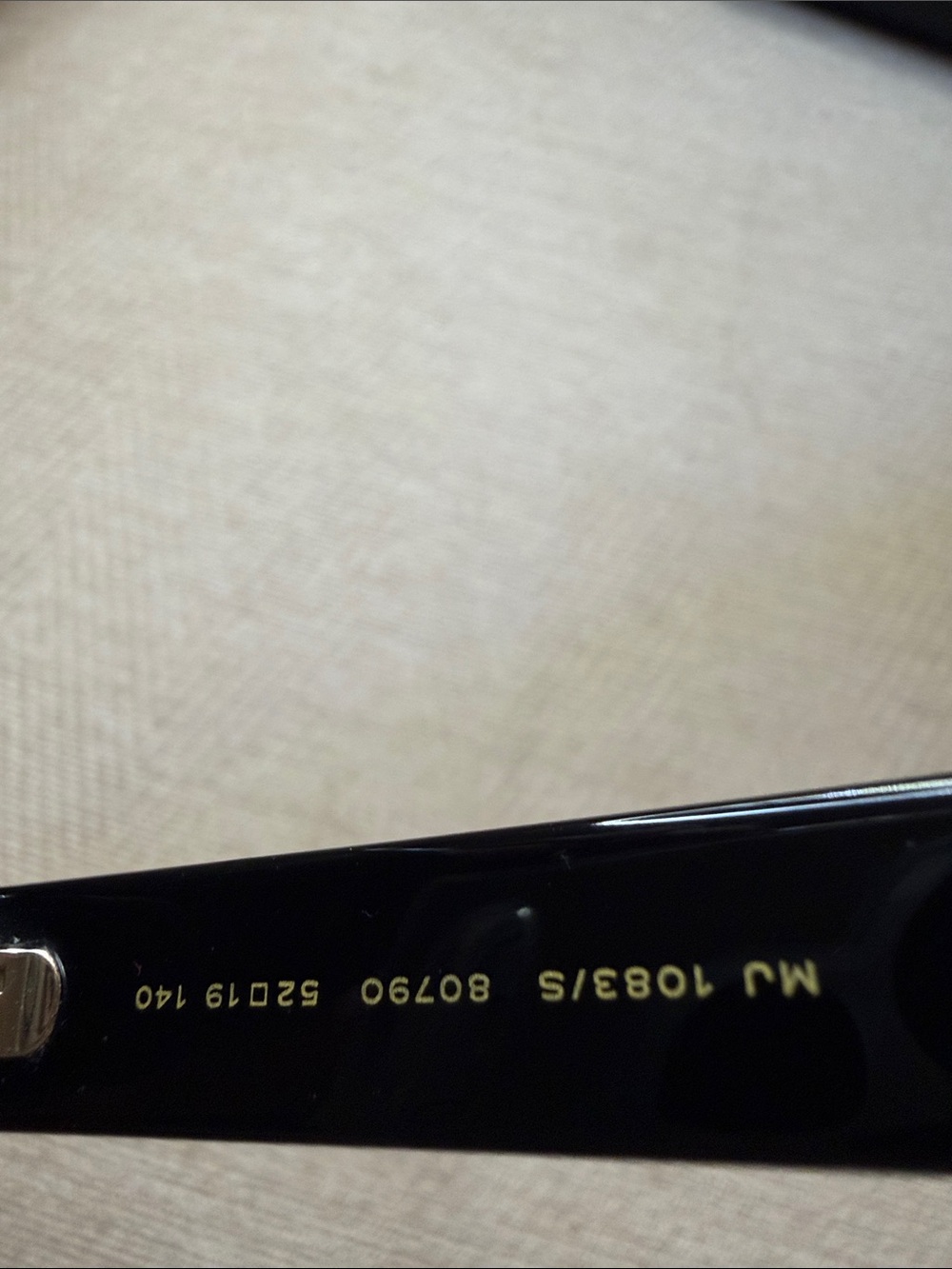 Marc Jacobs Black Rectangular Sunglasses with Gold Accents - Picture 8 of 9
